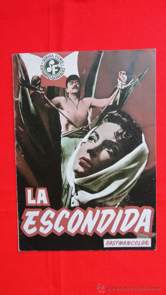 Cine: La escondida, Maria Felix, Pedro Armendariz, Impecable Gu&iacute;a original Suevia 8 p&aacute;ginas