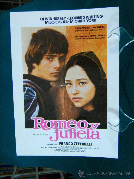 Cine: ROMEO Y JULIETA-OLIVIA HUSSEY-LEONARD WHITING-4 PAGI-MICHAEL YORK-MILO O'SHEA-FRANCO ZEFFIRELLI-1975