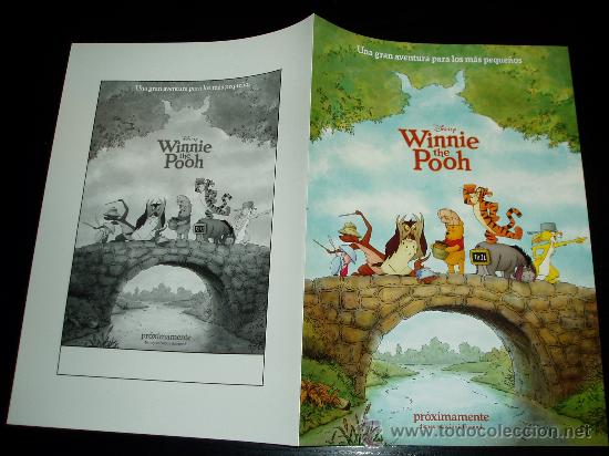 Cine: WINNIE THE POOH. GUIA PUBLICITARIA DOBLE. ORIGINAL. NUEVO.