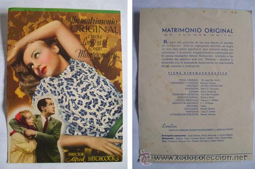 Cine: UN MATRIMONIO ORIGINAL. Carole Lombard, Robert Montgomery. HITCHCOCK Alfred (Dir)