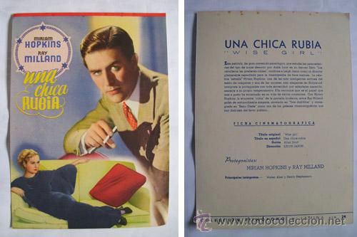Kino: UNA CHICA RUBIA. Miriam Hopkins, Ray Milland. JASON Leigh (Dir)