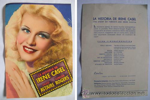 Cinema: LA HISTORIA DE IRENE CASEL. Fred Astaire, Ginger Rogers. POTTER H.C. (Dir)