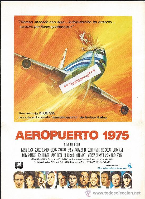Kino: 3465- GUIA PUBLICITARIA DEL FILM &rdquo;AEROPUERTO 1975&rdquo;
