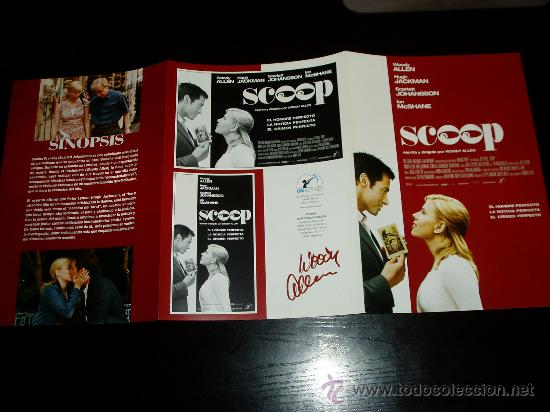 Cine: SCOOP. GUIA PUBLICITARIA TRIPLE ORIGINAL DE LA PELICULA.