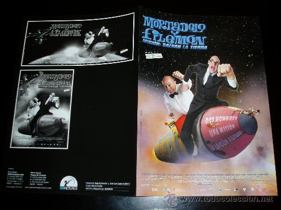 Cine: MORTADELO Y FILEMON. GUIA PUBLICITARIA DOBLE ORIGINAL DE LA PELICULA.