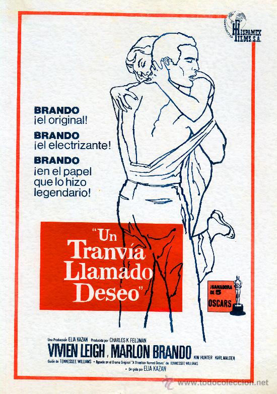 Cine: UN TRANVIA LLAMADO DESEO 1951(GUIA ORIGINAL 4 PAGINAS CON FOTOS) (PRESS BOOK) MARLON BRANDO