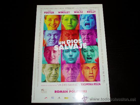 Cine: UN DIOS SALVAJE. GUIA PUBLICITARIA SENCILLA ORIGINAL DE LA PELICULA.