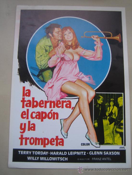 Cine: la tabernera el capon y la trompeta - guia publicitaria original - terry torday andrea rau