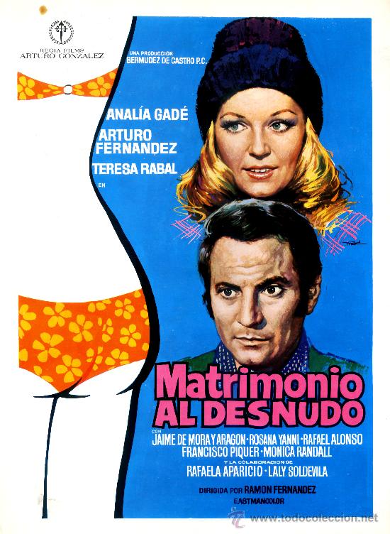 Cine: MATRIMONIO AL DESNUDO 1974 (GUIA ORIGINAL) ANALIA GADE ARTURO FERNANDEZ TERESA RABAL