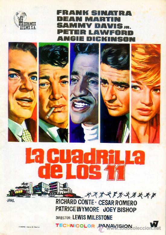 Cine: LA CUADRILLA DE LOS 11 (GUIA ORIGINAL4 PAGINAS CON FOTOS) FRANK SINATRA-DEAN MARTIN-ANGIE DICKINSON