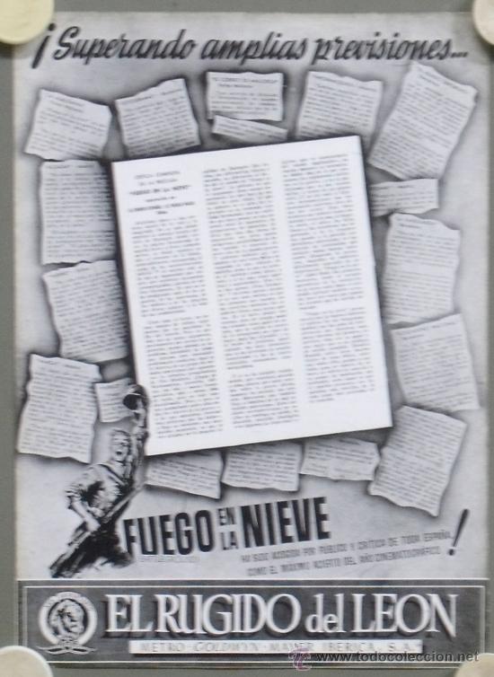 Kino: G4378 EL RUGIDO DEL LEON FUEGO EN LA NIEVE GUIA ORIGINAL MGM