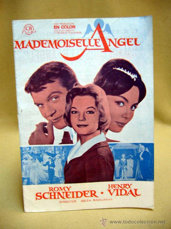 Cine: GUIA PUBLICITARIA, GUIA DE CINE, REVISTA, MADEMOISSELLE ANGEL, ROMY SCHNEIDER, HENRY VIDAL
