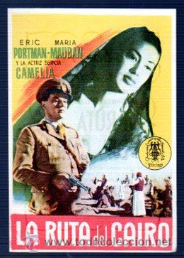 Kino: PROGRAMA DE MANO LA RUTA DEL CAIRO. CON PUBLICIDAD