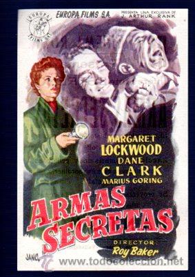 Kino: PROGRAMA DE MANO ARMAS SECRETAS. CON PUBLICIDAD