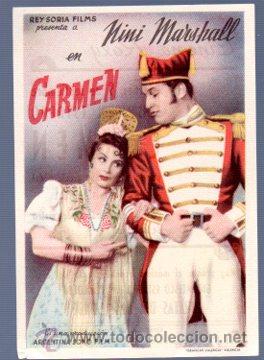 Cine: PROGRAMA DE MANO NINI MARSHALL EN CARMEN, CON PUBLICIDAD - Foto 1