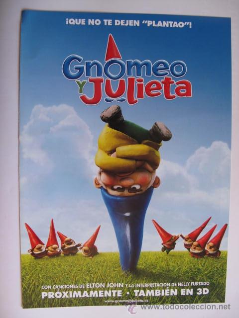 Cinema: GNOMEO Y JULIETA       10 GUIAS A ELEGIR 25&euro; EUROS . 100 GUIAS 130&euro;