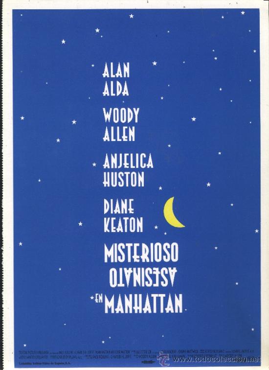 Cine: Q-10356- MISTERIOSO ASESINATO EN MANHATTAN (Manhattan Murder Mystery) Woody Allen - Diane Keaton