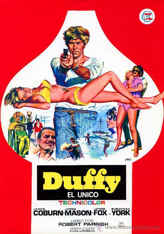 Cine: DUFFY EL UNICO 1968 (GUIA ORIGINAL ESTRENO EN ESPA&Ntilde;A) JAMES COBURN - JAMES MASON - SUSANNAH YORK