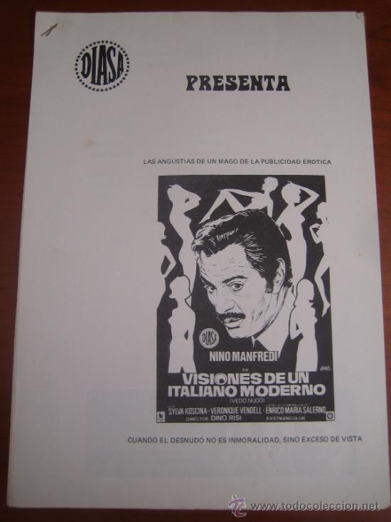 Cin&eacute;ma: visiones de un italiano moderno sylva koscina - guia publicitaria original estreno no entra en lotes