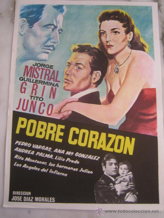 Cine: pobre corazon jorge mistral - guia publicitaria original estreno