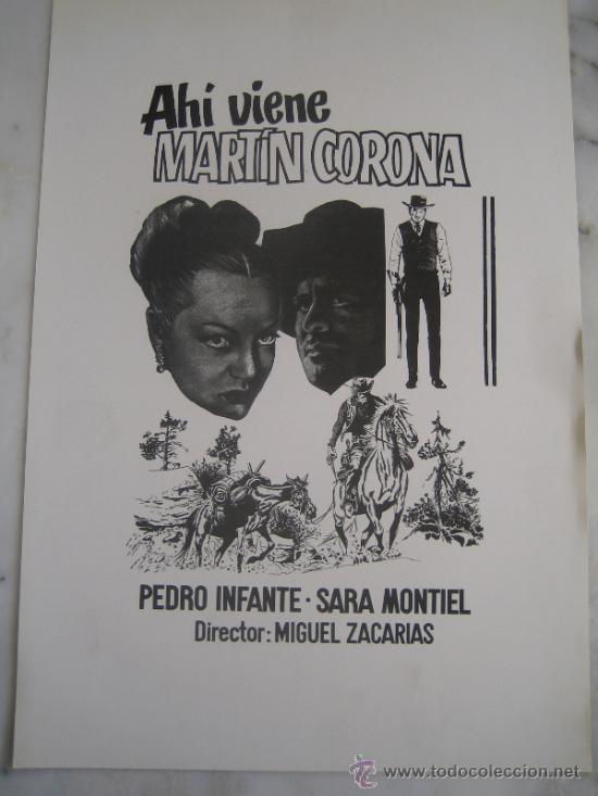 Cine: ahi viene martin corona sara montiel - guia publicitaria original reposicion rarisima