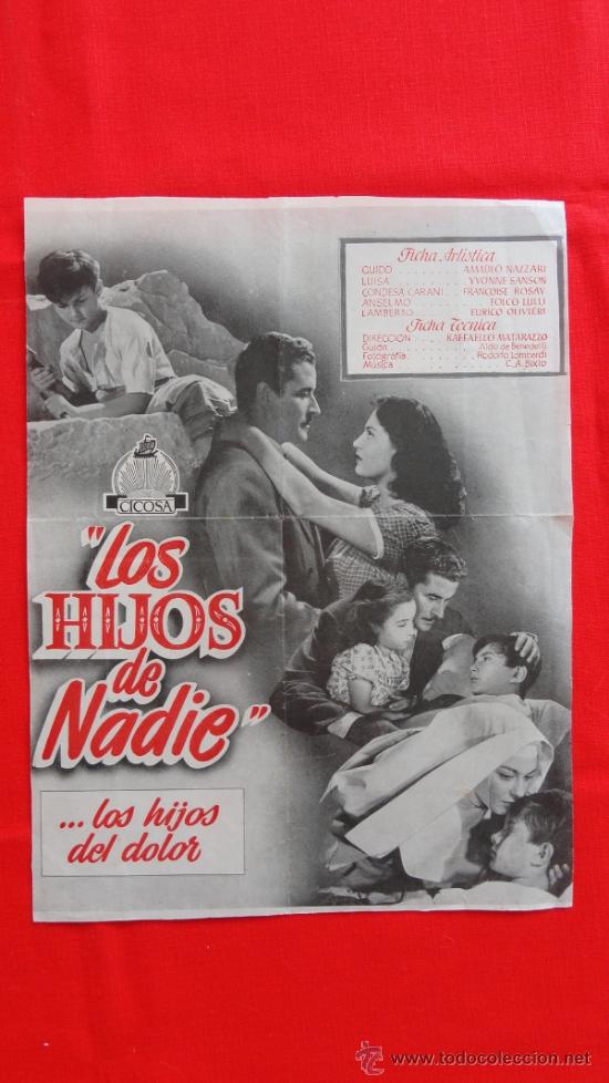 Cine: LOS HIJOS DE NADIE, RARA GU&Iacute;A SENCILLA, AMADEO NAZZARI YVONNE SANSON