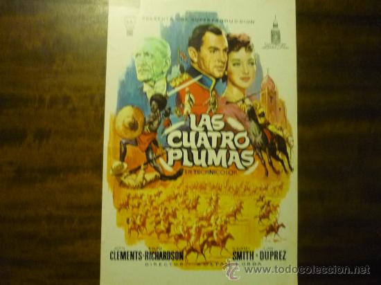 Cine: GUIA HOJA REPOSICION LAS CUARRO PLUMAS.-