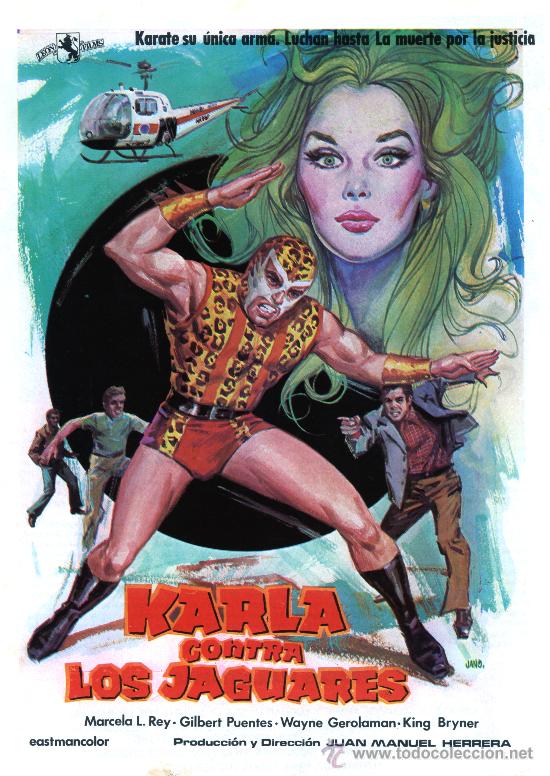 Cine: KARLA CONTRA LOS JAGUARES 1973 (GUIA ORIGINAL DE SU ESTRENO EN ESPA&Ntilde;A)