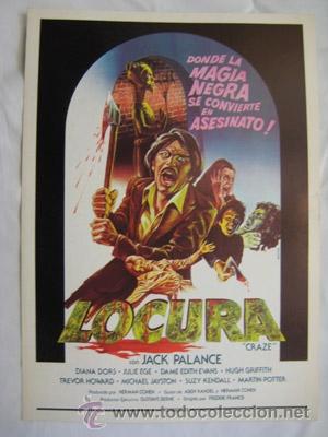 Cin&eacute;ma: Gu&iacute;a Cine : LOCURA. Jack Palance, Diana Dors,&hellip;dir. Freddie Francis