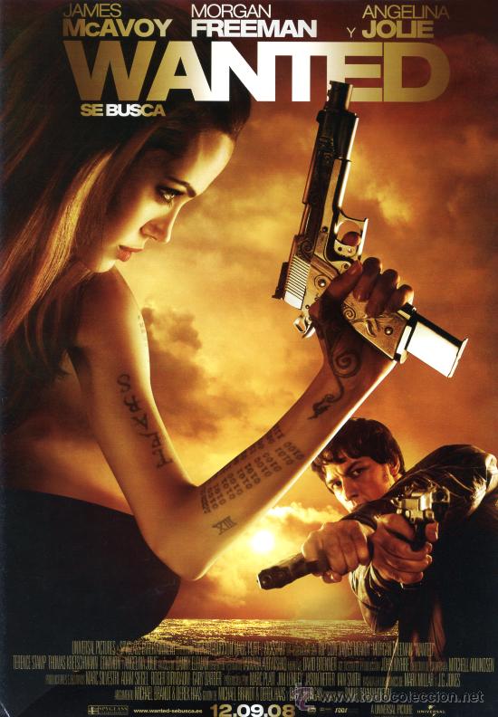 Cinema: WANTED SE BUSCA (GUIA ORIGINAL 4 PAGINAS CON FOTOS) ANGELINA JOLIE