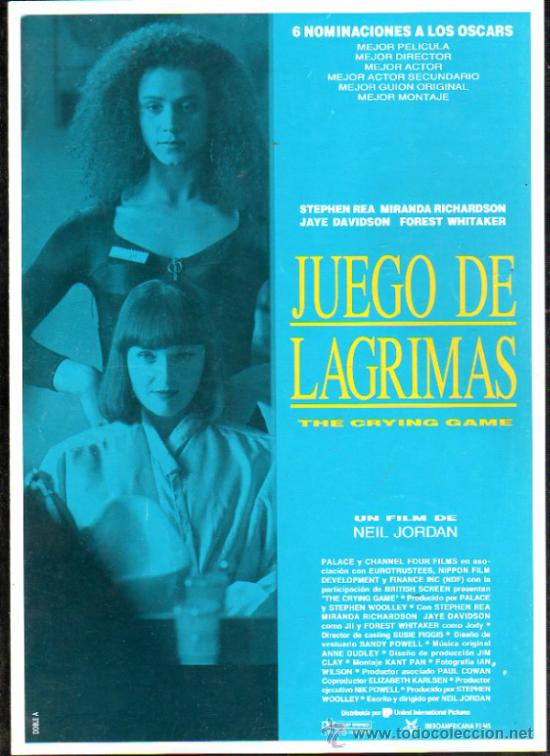 Cinema: GUIA PUBLICITARIA DE LA PELICULA JUEGO DE LAGRIMAS.
