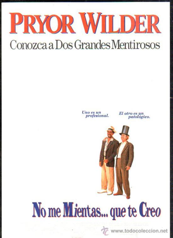 Cinema: GUIA PUBLICITARIA DE LA PELICULA NO ME MIENTAS...QUE TE CREO.