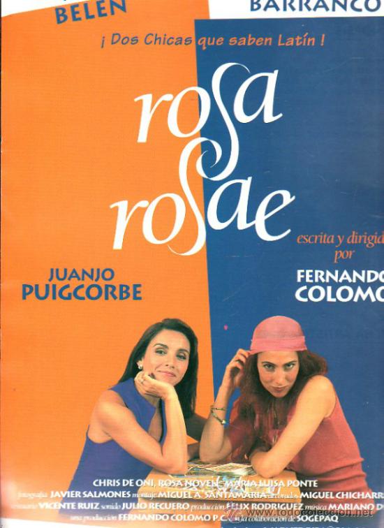 Kino: GUIA PUBLICITARIA DE LA PELICULA ROSA ROSAE.