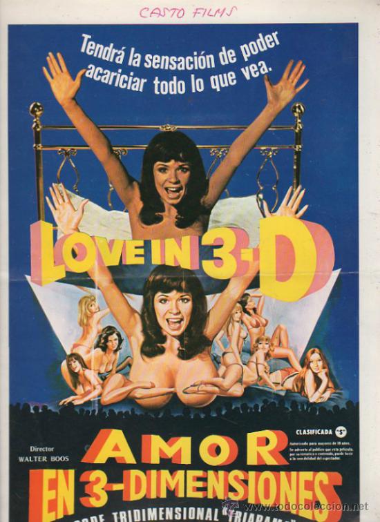 Cinema: GUIA PUBLICITARIA DE LA PELICULA AMOR EN 3-DIMENSIONES.