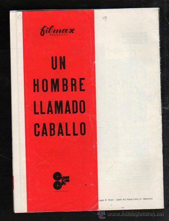 Cinema: GUIA PUBLICITARIA DE LA PELICULA UN HOMBRE LLAMADO CABALLO.