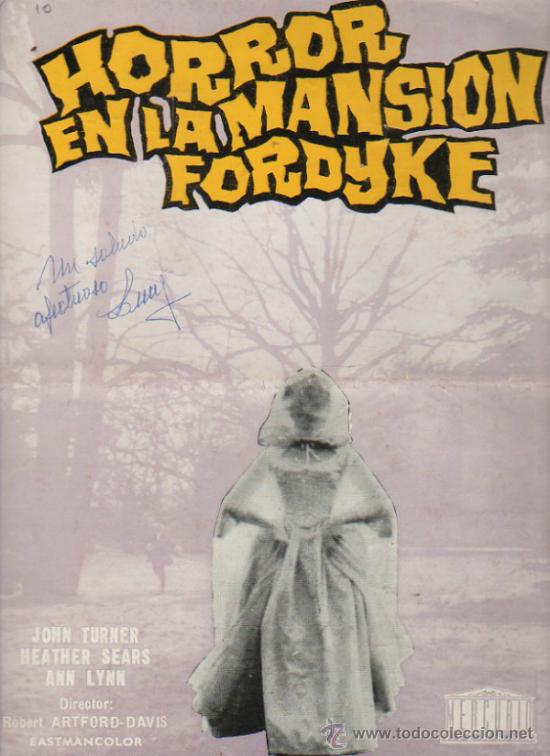 Cinema: GUIA PUBLICITARIA DE LA PELICULA HORROR EN LA MANSION FORDYKE.