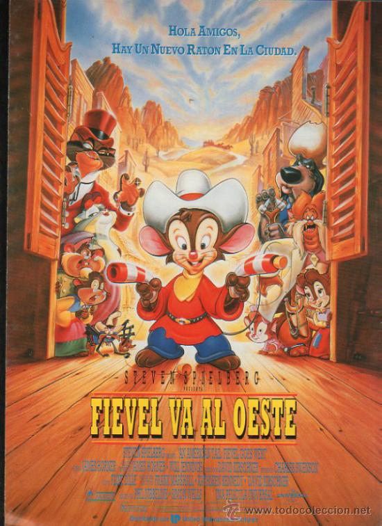 Cinema: GUIA PUBLICITARIA DE LA PELICULA FIEVEL VA AL OESTE.
