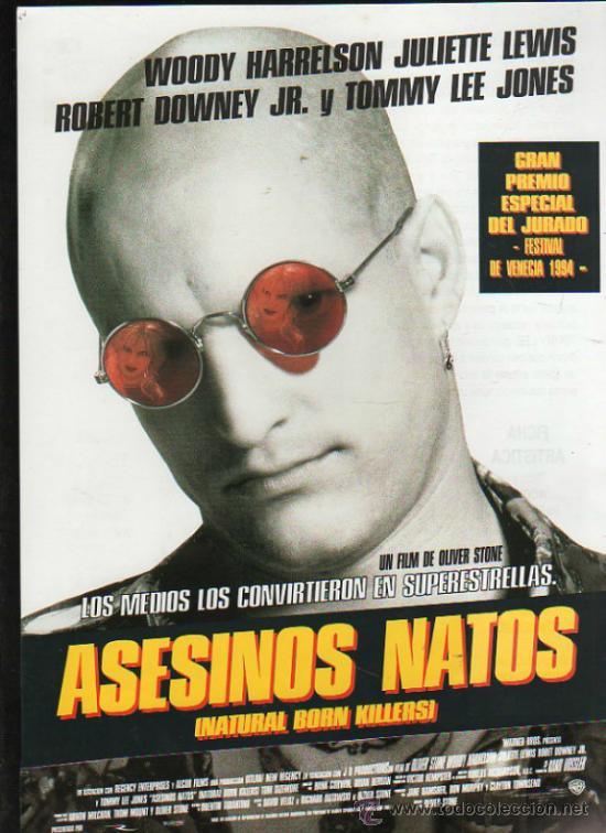 Cinema: GUIA PUBLICITARIA DE LA PELICULA ASESINOS NATOS.