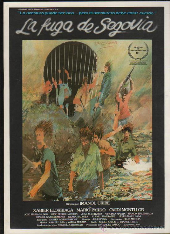 Cinema: GUIA PUBLICITARIA DE LA PELICULA LA FUGA DE SEGOVIA.