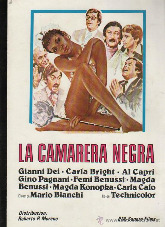 Cinema: GUIA PUBLICITARIA DE LA PELICULA LA CAMARERA NEGRA.