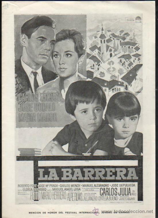 Cinema: GUIA PUBLICITARIA DE LA PELICULA LA BARRERA.