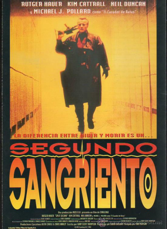 Kino: GUIA PUBLICITARIA DE LA PELICULA SEGUNDO SANGRIENTO.