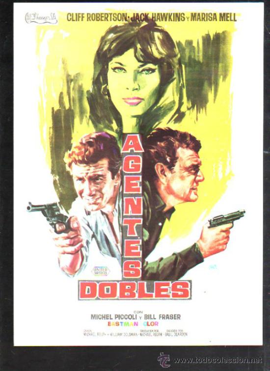 Cinema: GUIA PUBLICITARIA DE LA PELICULA AGENTES DOBLES.