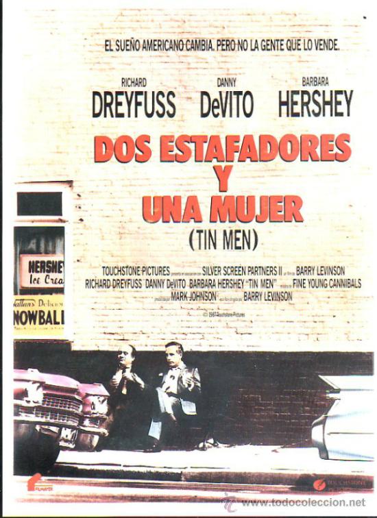 Cinema: GUIA DE CINE DE LA PELICULA DOS ESTAFADORES Y UNA MUJER. DANNY DEVITO, RICHARD DREYFUSS, BARBARA HEY