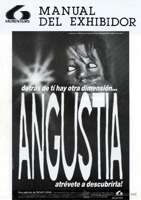 Cine: ANGUSTIA 1987 (GUIA ORIGINAL 8 P&Aacute;GINA CON FOTOS DE SU ESTRENO ) TERROR DE CULTO - BIGAS LUNA