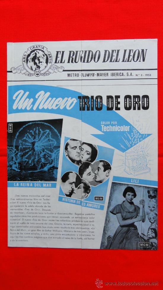 Cine: EL RUGIDO DEL LEON N&ordm; 3 1953, MGM, LA REINA DEL MAR, HISTORIA DE TRES AMORES, LIL&Iacute;