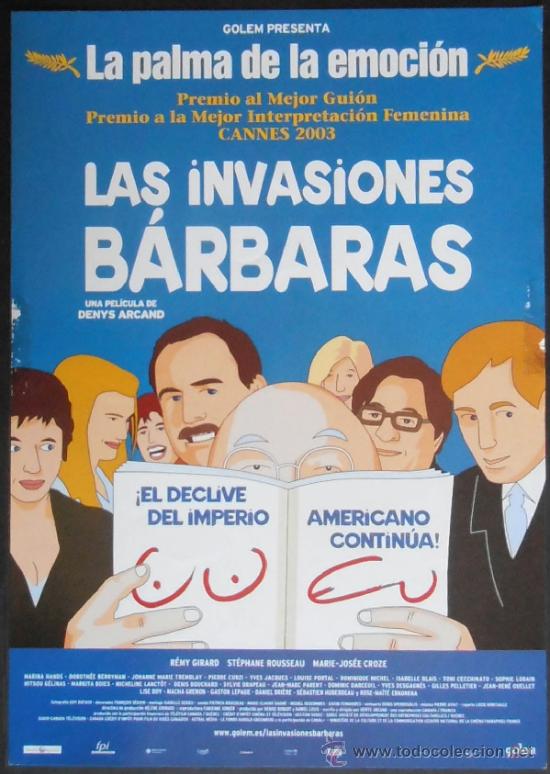 Cine: (042)LAS INVASIONES BARBARAS,GUIA DE CINE DE 2 PAGINAS,FORMATO A4,CONSERVACION: