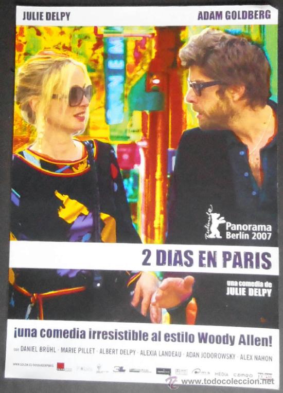 Cine: (275)2 DIAS EN PARIS,GUIA DE CINE DE 2 PAGINAS,FORMATO A4,CONSERVACION: