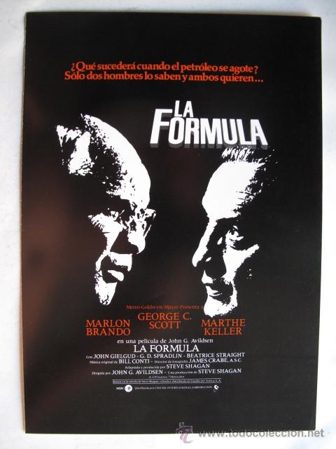 Kino: LA FORMULA    10GUIASX25&euro; 100X130&euro;