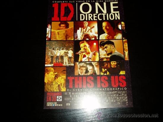 Cine: ONE DIRECTION. THIS IS US. GUIA PUBLICITARIA SENCILLA. ORIGINAL. NUEVO.